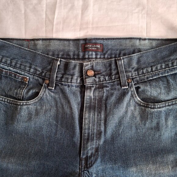Mens Denim Blue Jeans Adam Levine The Dean 38 Waist 32 Length Lightly Distressed - Picture 3 of 12